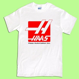 Bubunite เสื้อยืดชาย Haas f1 racing graphic โลโก้เสื้อยืดฤดูร้อนแฟชั่นบุรุษแขนสั้นผ้าฝ้ายเสื้อยืดสีขาว