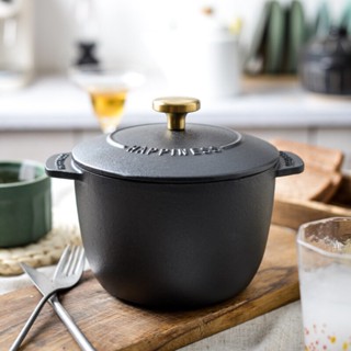 Cast iron stew pot household multi-function stew pot uncoated mini rice cooker porridge soup pot non-stick pot