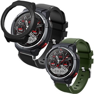 Mibro Watch GS PC เคสกระจก ป้องกันหน้าจอ สายเข็มขัดซิลิโคน Mibro GS Smart Watch สายรัดข้อมือ สายรัดข้อมือ