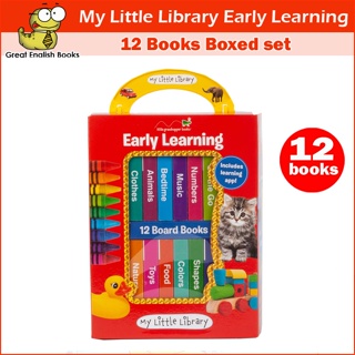 (*ใช้โค้ดรับcoinคืน10%ได้*) พร้อมส่ง *ลิขสิทธิ์แท้* My Little Library: Early Learning - First Words (12 Board Books) Hardcover