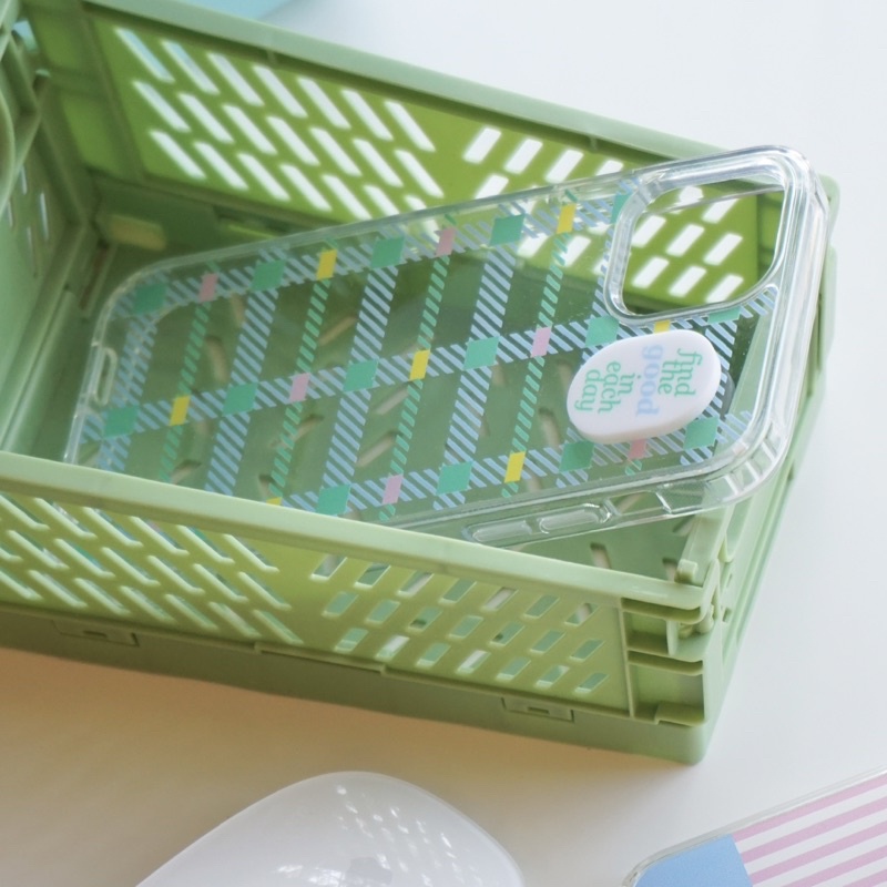 WGG CRAFT STUDIO | Plaid blue เคสลายสก็อตสีฟ้า (มีให้กดป้าย 10฿)