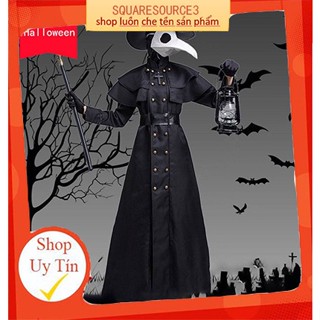 Halloween Costume Medieval Steampunk Style American Plague Doctor Costume Long Beak Crow Mask Costumes Horror good stuff