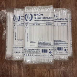 ยกแพ็ค (มี 10 ห่อเล็ก) หลอดงอห่อฟิล์ม สีขาว/ สีดำ/คละสี (พาสเทล)ขนาด 6มม. ยาว 210มม. พลาสติกหนากำลังดี คุณภาพพรีเมี่ยม