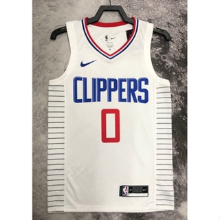 hot pressed nba Los Angeles Clippers No. 0 Westbrook white  V basketball jersey