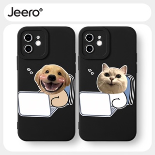 Jeero เคสคู่ เคสไอโฟน คู่รัก กันกระแทกซิลิโคนนุ่มน่ารักตลก เคสโทรศัพท์ Compatible for iPhone 14 13 12 11 Pro Max SE 2020 X XR XS 8 7 6 6S Plus พลัส HFF2590