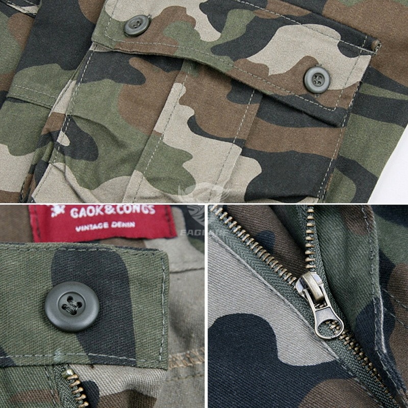 กางเกงคาร์โก้ยุทธวิธีเดินป่ากีฬากลางแจ้งผ้าฝ้ายลายพรางกระเป๋าหลายช่อง - รูปที่ 5