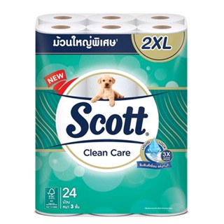 Scott สก๊อตต์ คลีนแคร์ กระดาษชำระ หนา 3 ชั้น ไซส์  XXL ( แพ็ค 24 ม้วน ) กระดาษทิชชู่ ทิชชู่