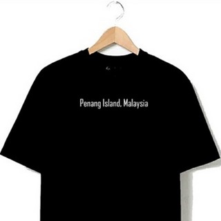 Bubunite เสื้อยืดสีดำ เสื้อยืดผู้หญิง PENANG ISLAND MALAYSIA Printed t shirt unisex 100% cotton