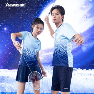 Kawasaki เสื้อยืดแขนสั้น ระบายอากาศได้ดี แบบแห้งเร็ว ลาย Kawasaki สําหรับผู้ชาย และผู้หญิง เหมาะกับการเล่นแบดมินตัน