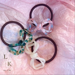 Lock and Keep Jewel มัดผมโบว์ Acetate Bow Hair Tie