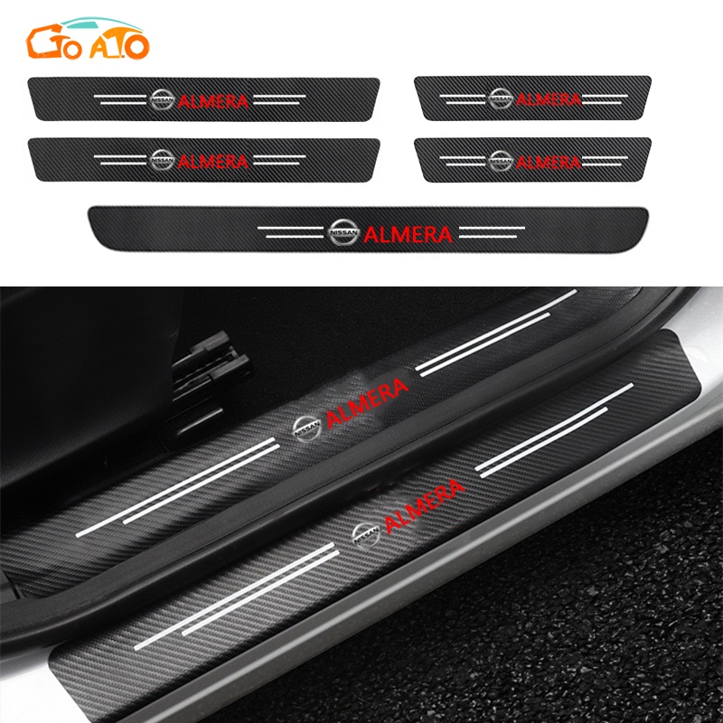 GTIOATO สำหรับ Nissan นิสสัน Almera อัลเมร่า คาร์บอนไฟเบอร์ กันรอยประตูรถยนต์ สติกเกอร์ท้ายรถ แผ่นกันรอยประตูรถยน สติ๊กเกอร์ติดรถ