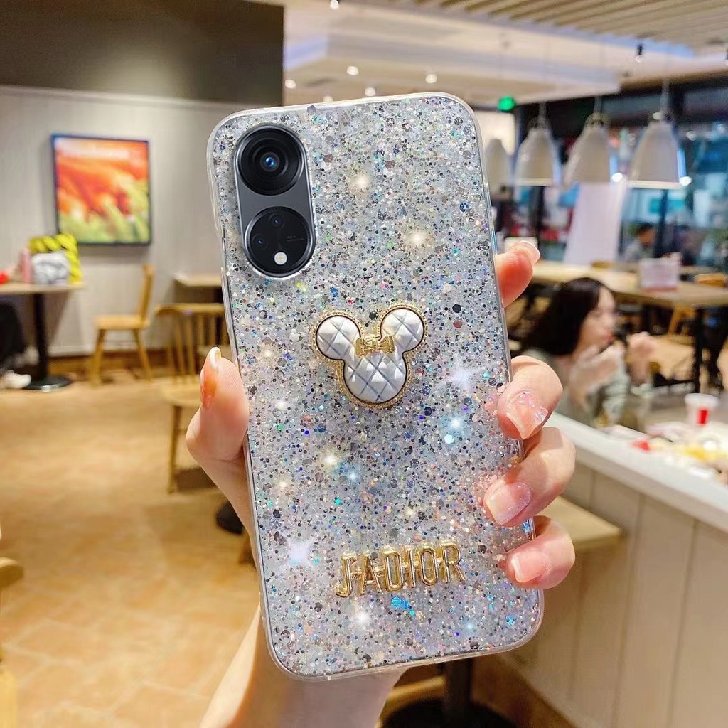 เคส OPPO A79 A18 A38 A58 A98 5G Reno 8T A78 5G A57 A77S A17K A77S A96 A16 A76 เคสโทรศัพท์มือถือ ลายการ์ตูนมิกกี้ เมาส์ หรูหรา สําหรับ