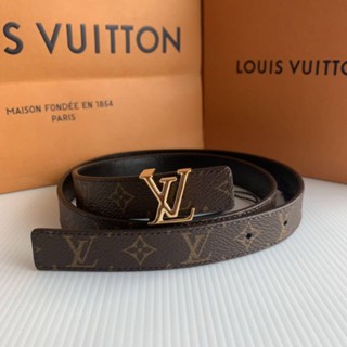 💓💙เข็มขัดผู้หญิงNew Louis Vuitton Mini Belt 2 cm.หัวเข็มขัด LV สีทอง ใส่ได้ 2 ด้าน