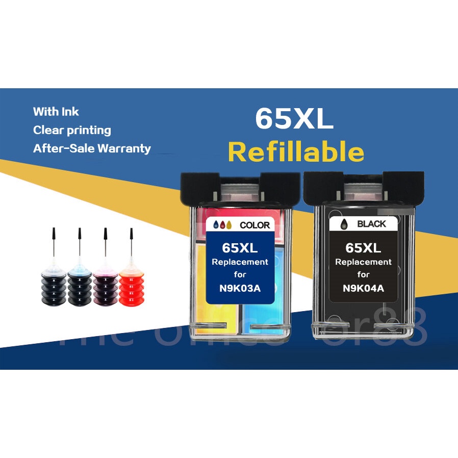 HP 65 หมึก hp 65 xl hp 65xl สีดำ hp65xl ตลับหมึกรีฟิลสำหรับ 2620 2621 2624 2655 3720 3723 5020 5055