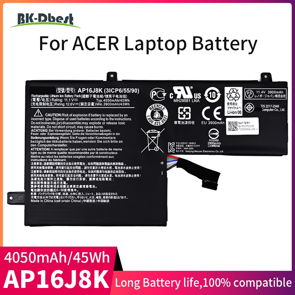 BK-Dbest 11.1V 45Wh แบตเตอรี่แล็ปท็อป AP16J8K สำหรับ Acer Chromebook 11 C731 C731T C731-C8VE C731-C7