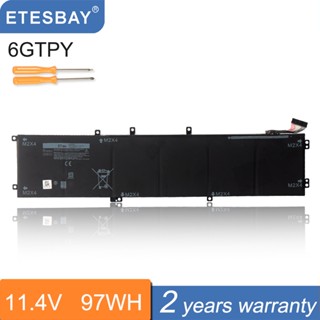 ETESBAY H5H20 6GTPY แบตเตอรี่แล็ปท็อปสำหรับ Dell XPS 15 9570 9560 7590แม่นยำชุด M5520 M5530ชุดโน๊ตบุ๊ค5XJ28