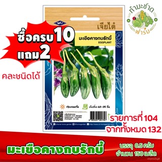 เพาะ [10แถม2] เจียไต๋ สวนครัวสวนครัว มะเขือคางกบรักบี้ Eggplant ประมาณ 150 เมล็ด ตราเจียไต๋ สวนครัวสวนครัว เ สวนครัว