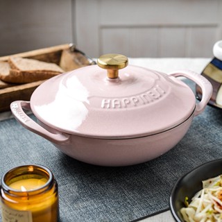 【จัดส่งภายใน 24 ชม】21cm court pot Enamel Cast iron Dutch Oven Soup pot หม้อคอร์ท เคลือบ เหล็กหล่อ เตาอบดัตช์ หม้อซุป