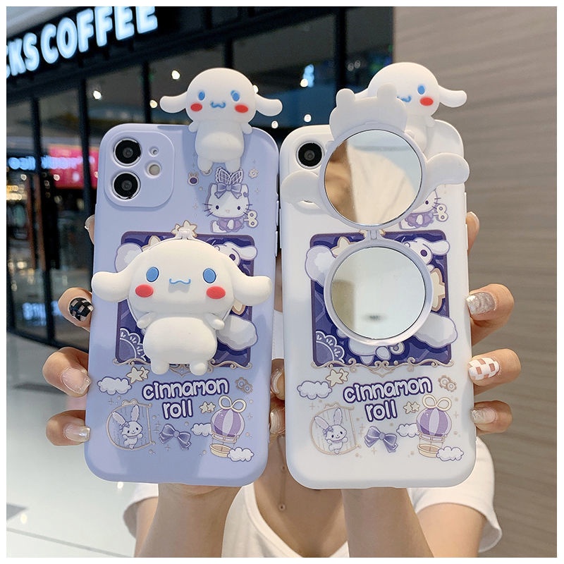 สําหรับ OPPO Reno 12 10 Pro 8T 5G 6 5 8Z 7Z 2F A18 A38 A16 A17 A96 A76 A93 A79 A3X กรณีนุ่ม Cinnamoroll กระจก
