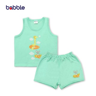 BABBLE ชุดเสื้อกล้ามเด็ก ชุดเซตเด็ก ชุดเด็ก (3 สีให้เลือก) อายุ 3 เดือน ถึง 2 ปี (TV001) (BTV)