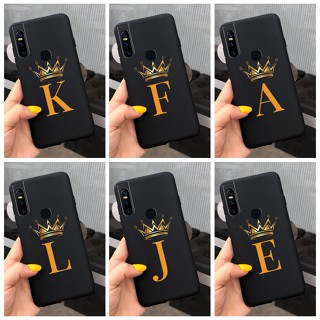 เคสซิลิโคนนิ่ม ลายมงกุฎ ตัวอักษร สีดํา สําหรับ Vivo V15 Pro 1818 1819 V 15 V15Pro
