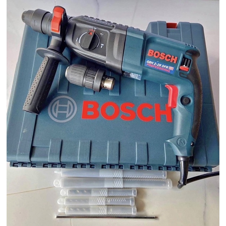 สินค้าขายดี💯⚙️สว่านโรตารี่ สว่านบอส 3 ระบบ รุ่น GBH2-28 DFR 2600W พร้อมดอกเจาะปูน 3 ดอก ดอกสกัด 2 ดอก หัวจับดอก 1 อัน