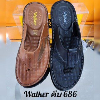 WALKER รุ่น 686 แบบคีบ รองเท้าแตะหนังแท้ สำหรับผู้ชาย ของแท้ลิขสิทธิ์