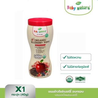 Baby Natura ข้าวไรซ์เบอร์รี่ อบกรอบ ออร์แกนิค รสแอปเปิ้ลผสมเบอร์รี่ สำหรับเด็ก 6 เดือนขึ้นไป ขนาด 40g