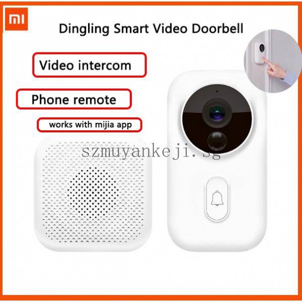 100% Original Xiaomi Dingling Smart Video Doorbell Enhanced Version AI Face Recognition Intercom 720P HD resolution work