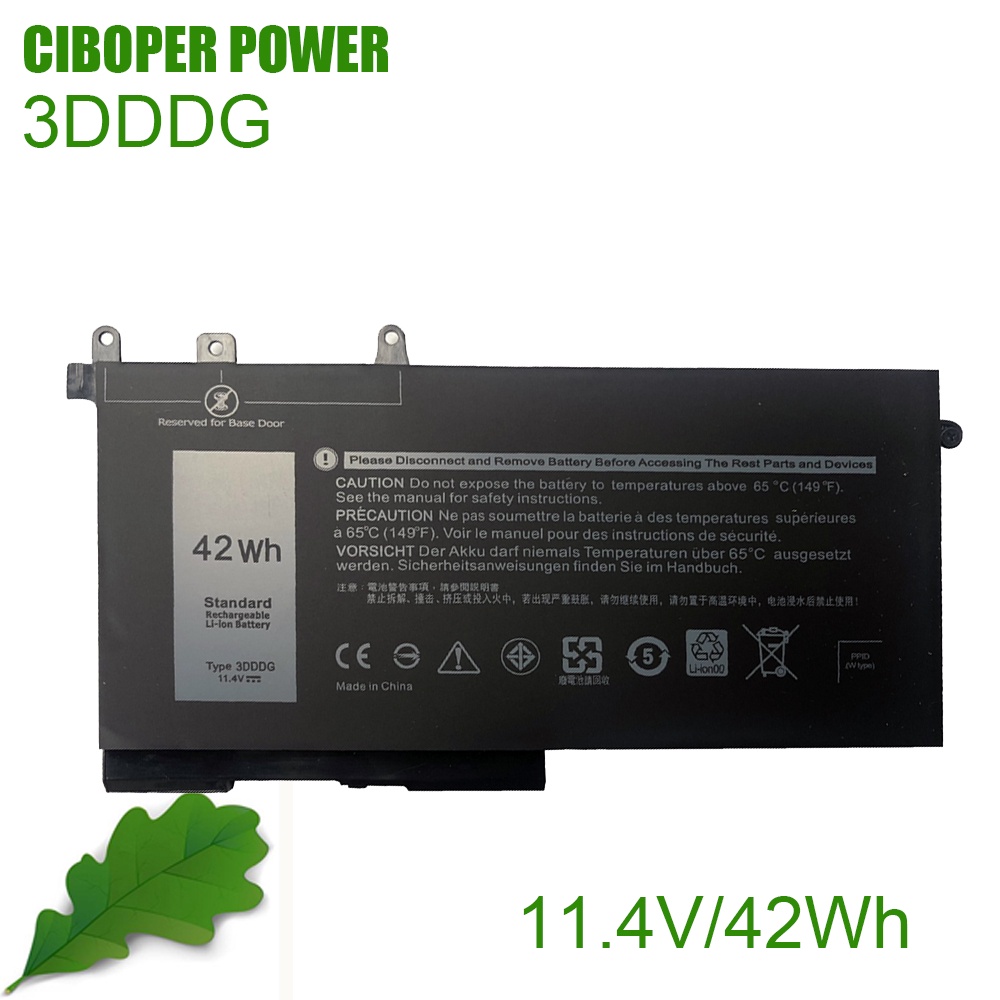 CP แบตเตอรี่ของแท้3DDDG 11.4V/42Wh สำหรับ Latitude E5280 E5480 E5580 E5290 E5490 E5491 E5591 E5495 P