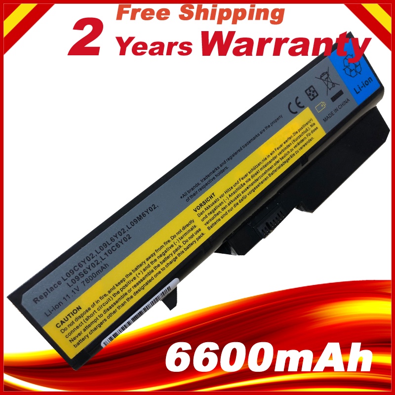 6600MAh L09M6Y02แบตเตอรี่แล็ปท็อปสำหรับ Lenovo B570E Z560 Z570 G560 G770 G780 L09C6Y02 L09S6Y02 L10C