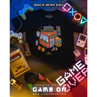 [ NEW ] 🎮"Game ON!"🕹️ Black premium cotton100 comp t-shirt collection เสื้อยืดสีดำลายเกมส์ในความทรงจำ