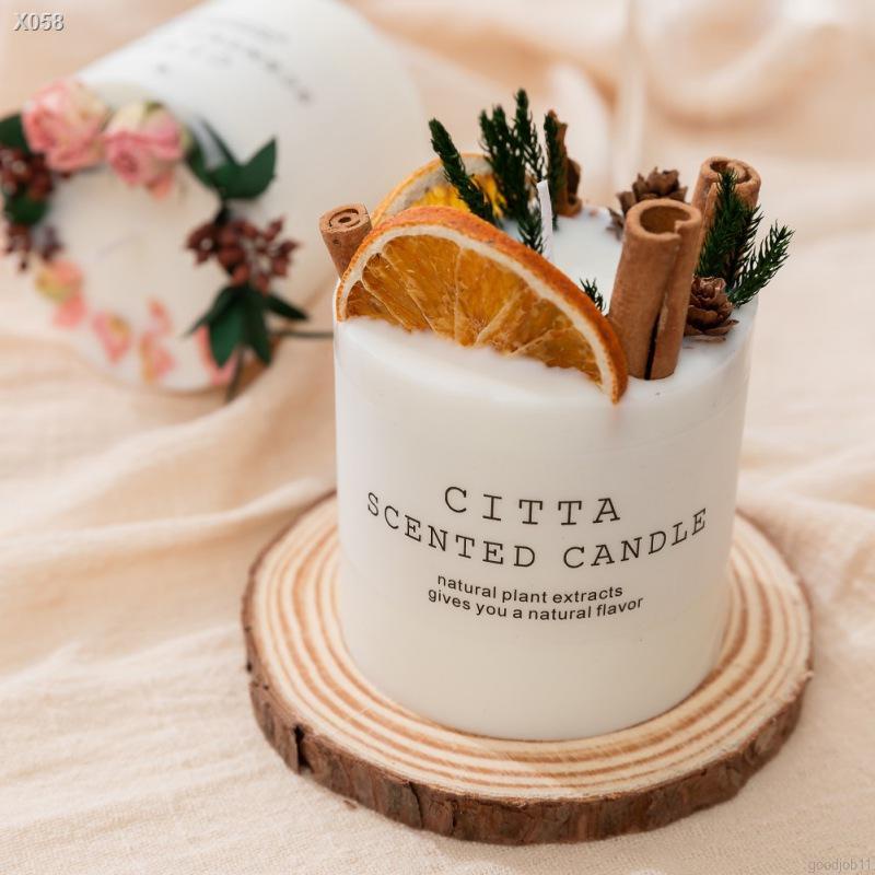 X058✑Aromatherapy Candle Soy Wax Aromatherapy Candle Romantic Pillar Candle Christmas Decoration Home Furnishing-Single