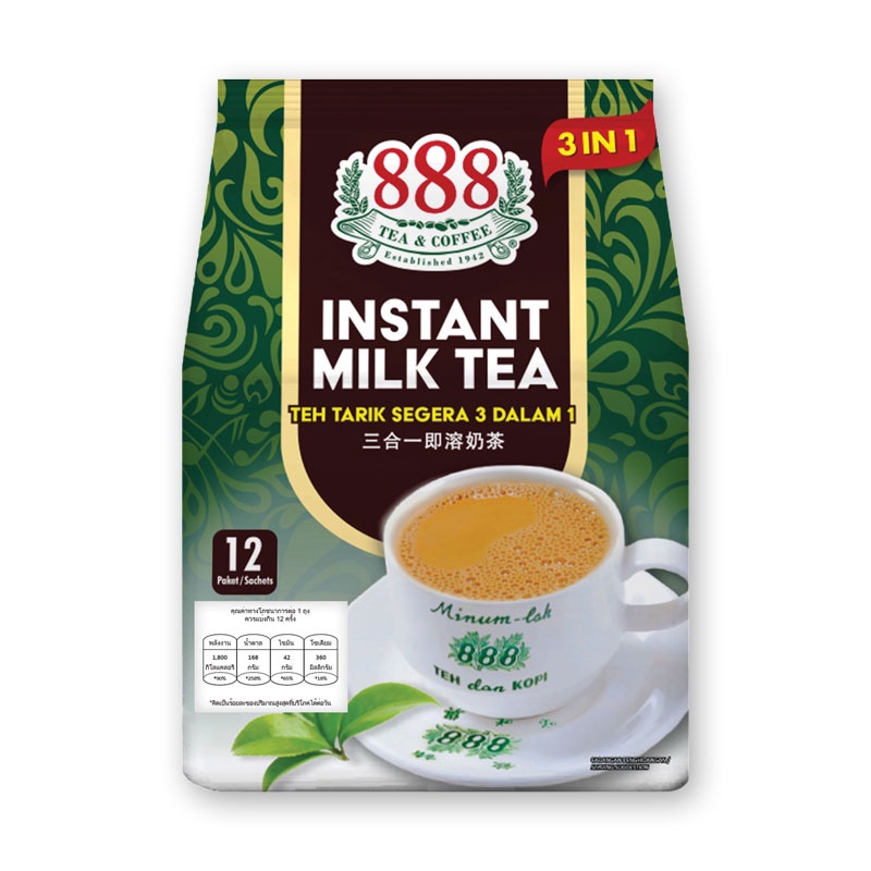 888 ชานมปรุงสำเร็จ 35 กรัม x 12 ซอง888 Instant Milk Tea 35g x 12 Pcs