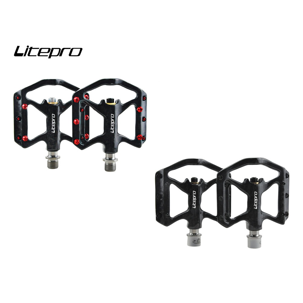 Litepro บันไดจักรยาน คาร์บอนไฟเบอร์ ไทเทเนียม น้ําหนักเบา 180 กรัม 3 แบริ่ง สําหรับจักรยานพับ brompton MTB