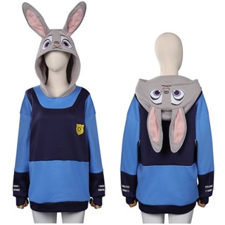 เสื้อกันหนาว มีฮู้ด ลาย Zootopia Judy ของแท้