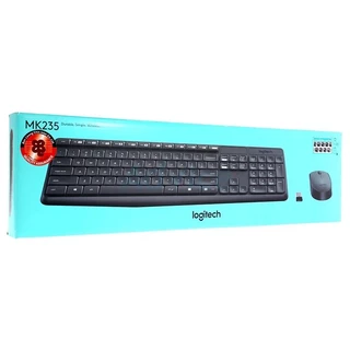 LOGITECH KEYBOARD (คีย์บอร์ด) + Mouse (2in1) WIRELESS (MK235) Black - A0085841