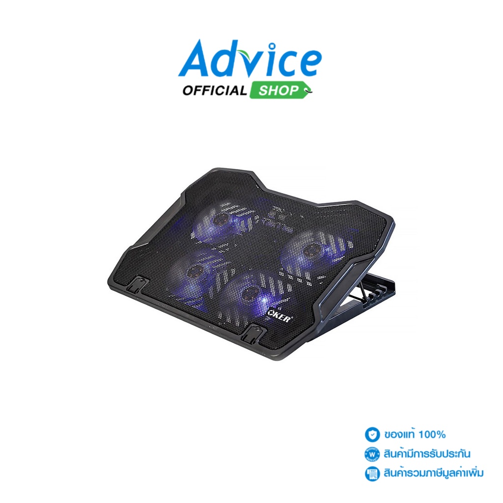 OKER Cooler Pad (4 Fan) C-718 Black - A0142723 - A0142723