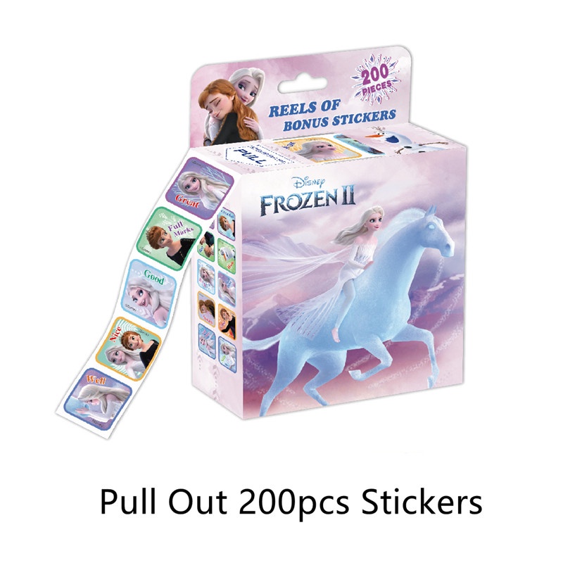 สติกเกอร์ ลายการ์ตูนดิสนีย์เจ้าหญิง Frozen Sofia สําหรับติดตกแต่งกล่อง 200 แผ่น ต่อกล่อง