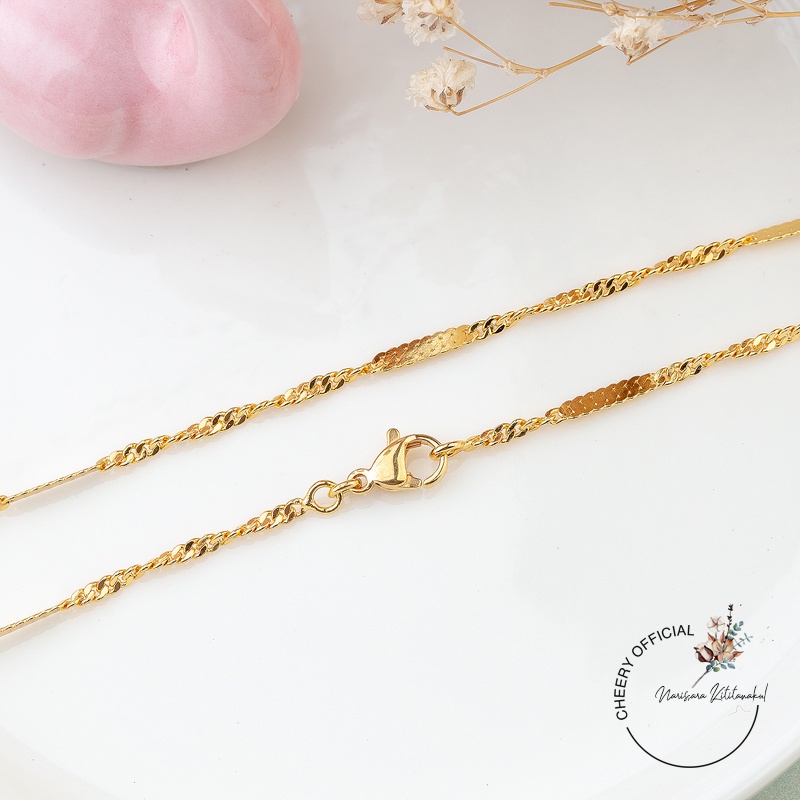 พร้อมส่ง!! สร้อยคอทองชุบ 24 K ลายอิตาลี สร้อยคอน้ำหนัก 2 สลึง-1บาท ไม่ลอก ไม่ดำ ใส่อาบน้ำได้ ราคา ถูกที่สุด ดีลบีเคเค แกลเลอรีภาพที่ 7