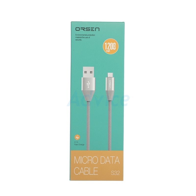 ELOOP  1M Cable USB To Micro USB ORSEN (S32) Gray by- A0133966 - A0133966