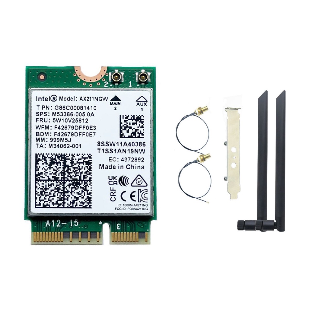 Intel AX211 Wi-Fi 6E Tri-Band M.2 CNVio2 2230 Network Card (w/ external Antenna)