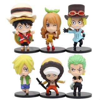 โมเดลฟิกเกอร์ ONE PIECE 10 ซม. 6 ชิ้น ต่อชุด ของเล่น ของสะสม สําหรับเด็ก