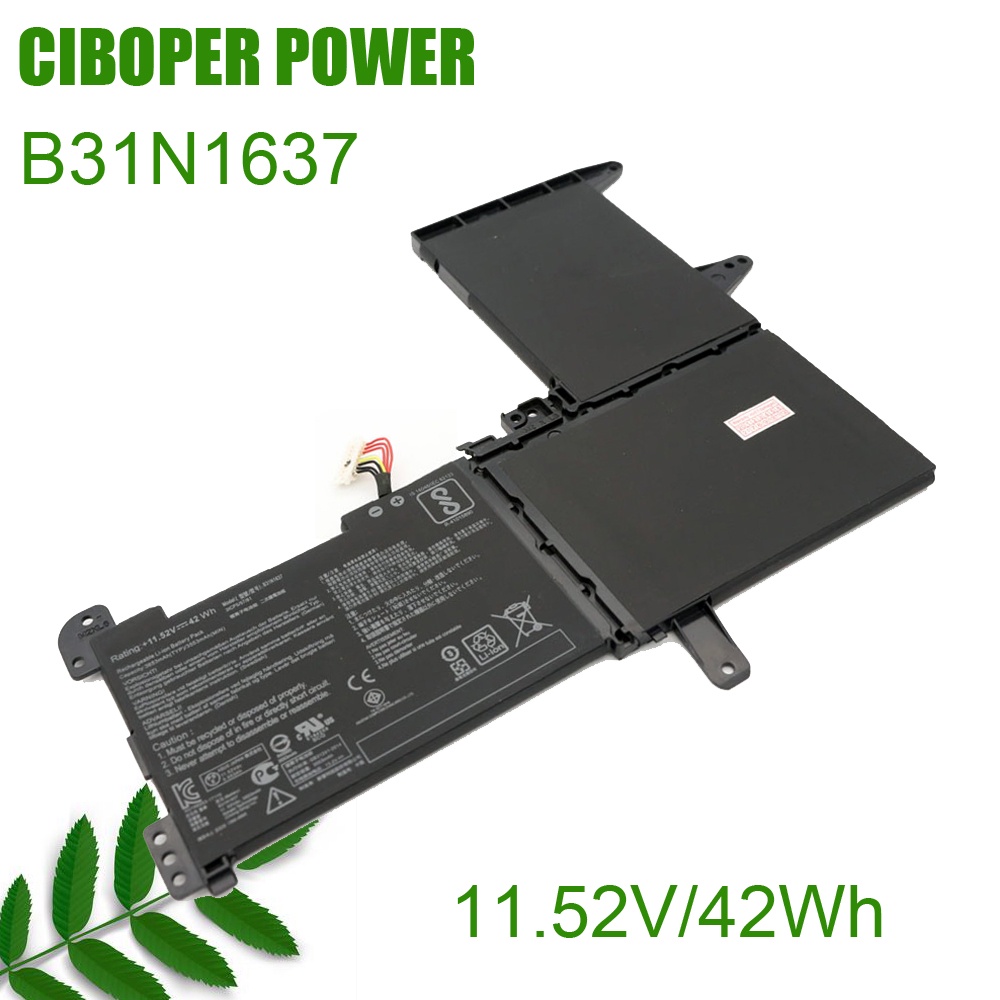CP ของแท้แบตเตอรี่แล็ปท็อปใหม่ B31N1637 C31N1637 11.52V/42Wh สำหรับ F510UA S510UQ X510UN-1A B31Bi9H 