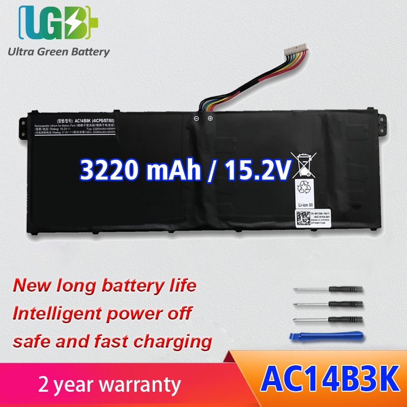 UGB AC14B3K Battery สำหรับ Acer Aspire R5-571T R5-571TG S14 CB3-511 Swift 3 3S F314-51 SF314-51 R 11