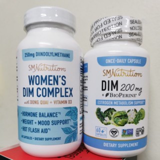 Dim 200 mg​ Bioperine Womens DIM Complex with Dong Quai Vitamin D3 Hormone Balance Mood Support SMNutrition