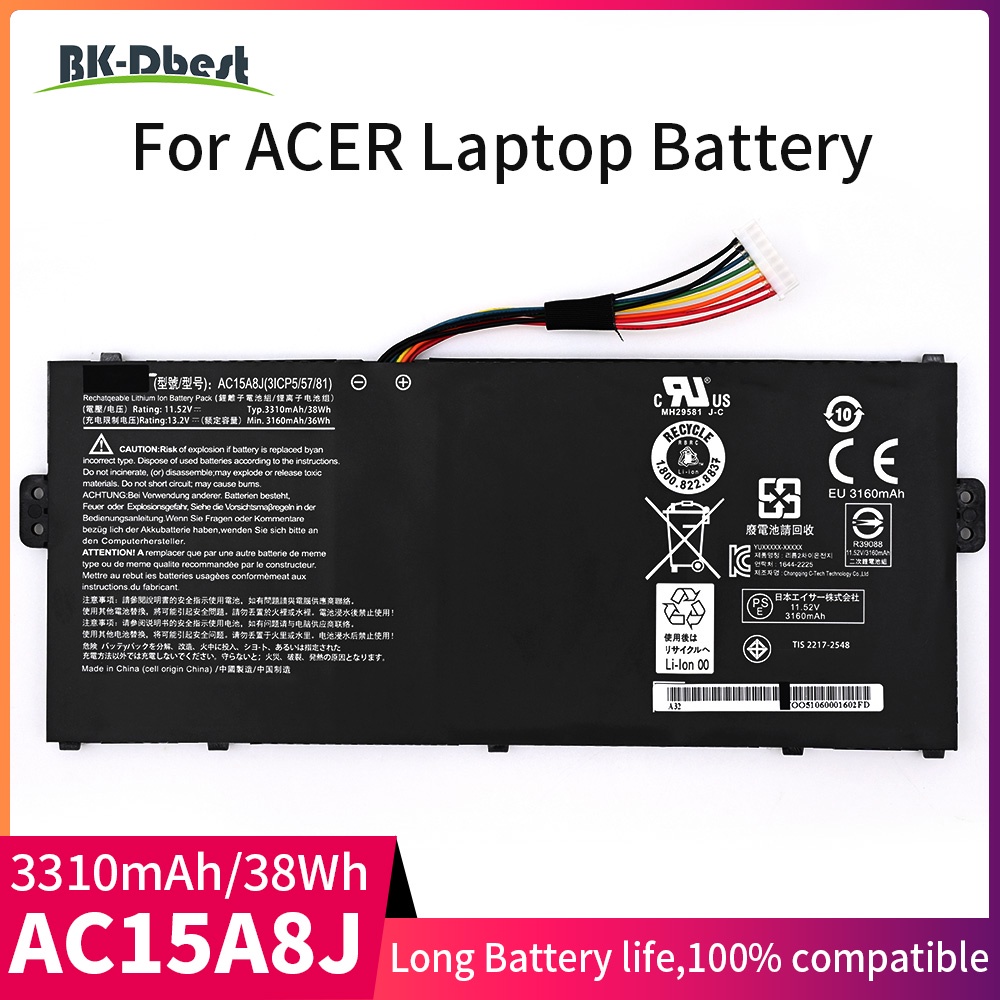 BK-Dbest แบตเตอรี่แล็ปท็อป AC15A3J AC15A8J สำหรับ Chromebook 11 C735 C738T CB3-131-C1CA R11 CB5-132T