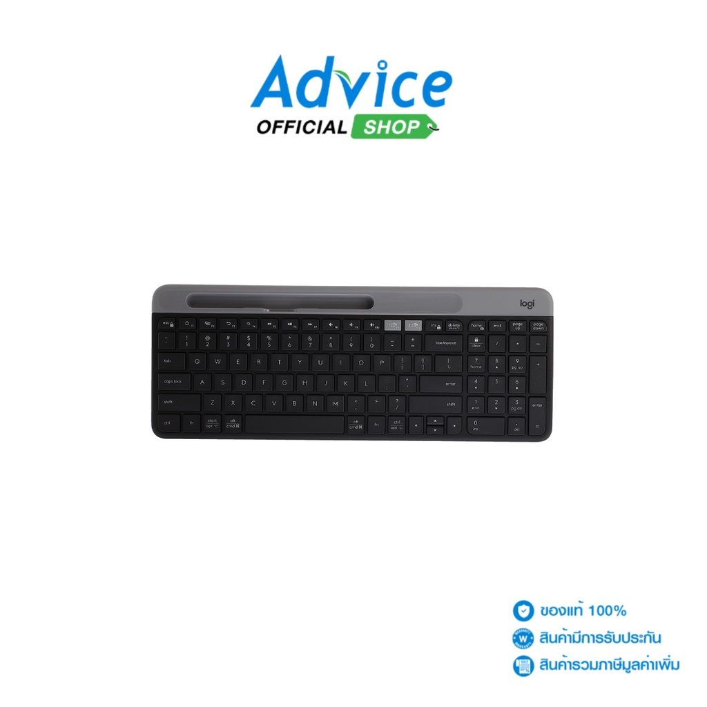 LOGITECH BLUETOOTH/WIRELESS MULTI-DEVICE KEYBOARD (คีย์บอร์ด) LOGITECH (K580) GRAPHITE - A0139677
