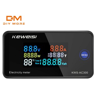 ✸¤❁DIYMORE 6 in 1 KWS AC300 เครื่องวัดอุณหภูมิหม้อแปลงไฟฟ้า แบบดิจิทัล จอแอลซีดี Ac โวลต์มิเตอร์ 100A 20A 50-300V