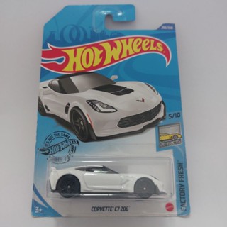 รถเหล็ก Hotwheels CORVETTE C7 Z06 สีขาว (ib38)